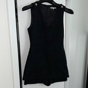 Maje Black Textured Romper - Dress